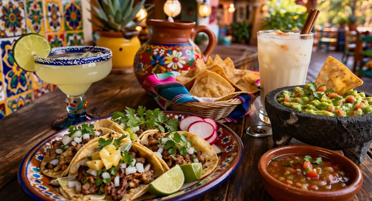 Best Mexican Restaurants in Every US State: A Flavorful Fiesta Guide please give me an iamge related to above title.. image should be unique adn attrcative. no text used on image. image size should be 1200*650 this image looking real image in the form of new seacruty